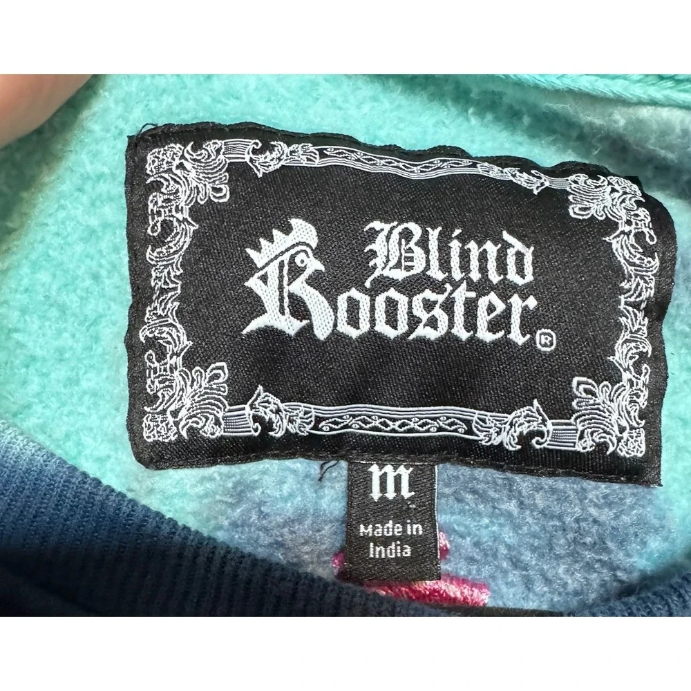 Blind Rooster Streetwear Cyber Y2K Sweatshirt Mens Size Medium Grunge Tie Dye